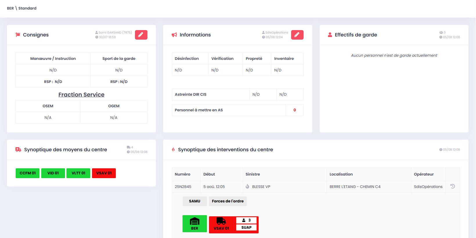 Studios DCPJ - Tableau de bord