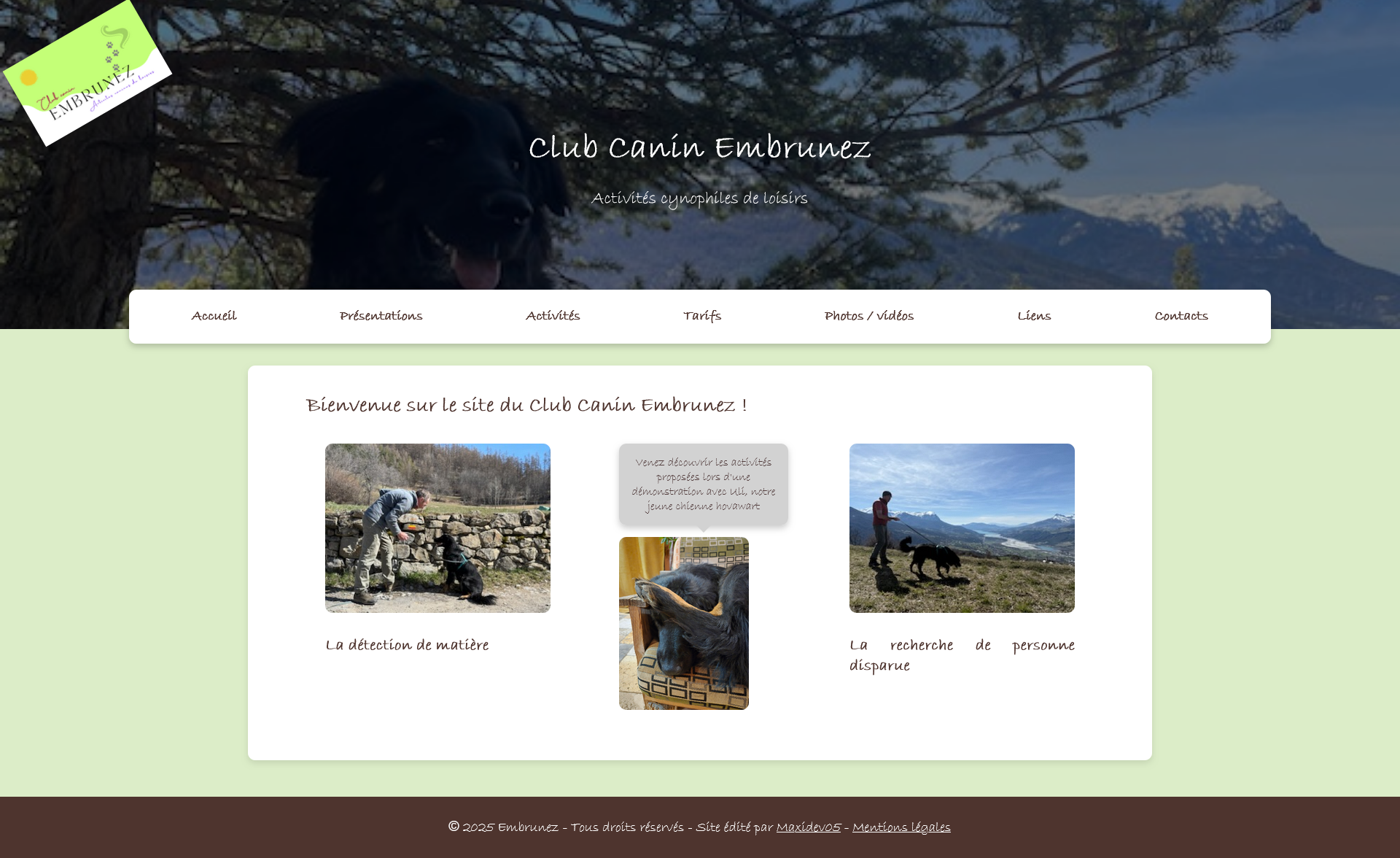 Club canin Embrunez - Page d'accueil