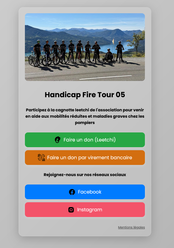 Handicap Fire Tour 05 - Page d'accueil