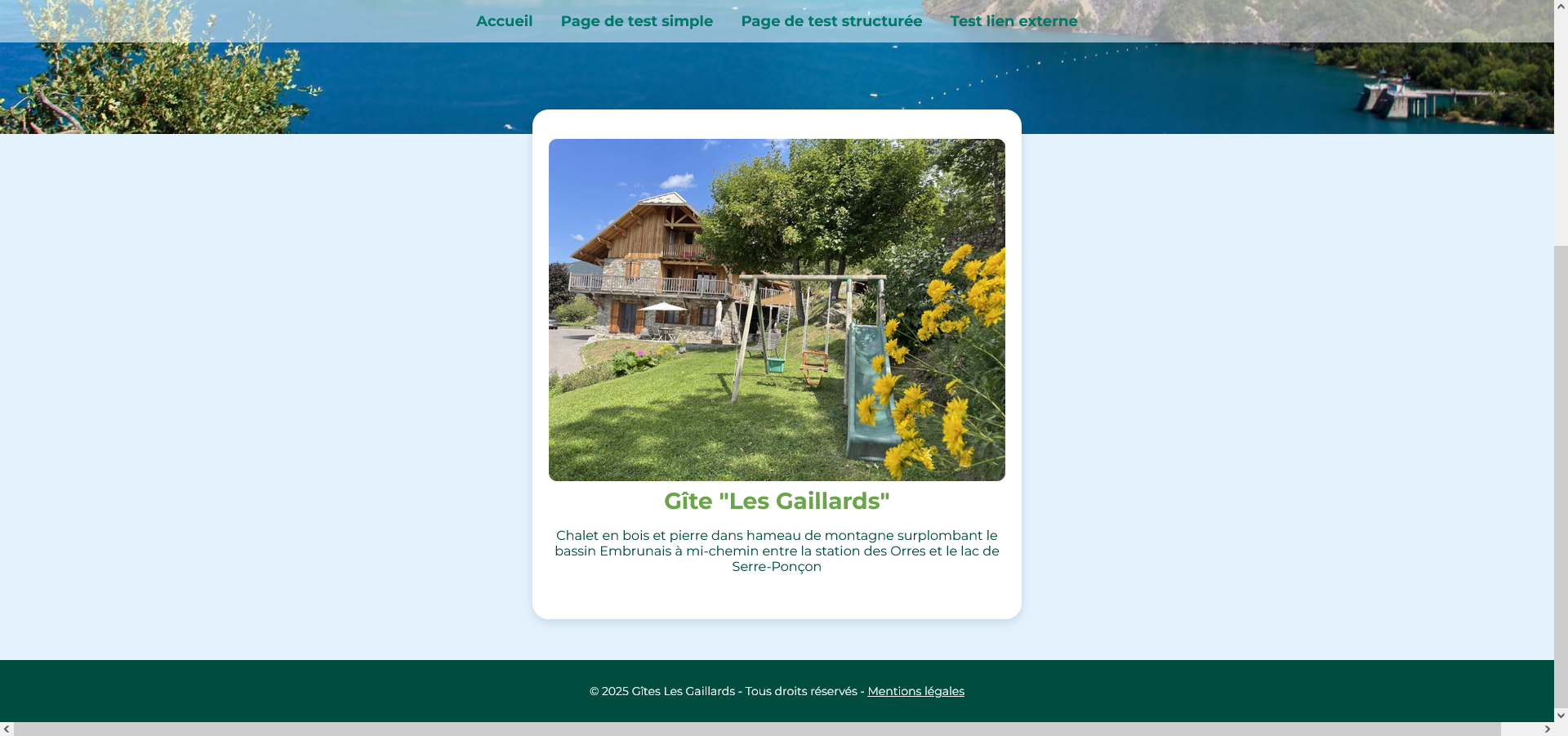 Gîte Les Gaillards 05 - Page d'accueil